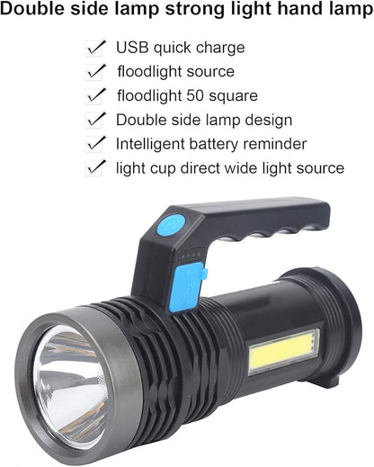 Rechargeable Spotlight, Handhold Searchlight, Outdoor Long-Range Strong Light Flashlight, 1200mAh LED Spotlight for Home, Outdoor Activities, Camping