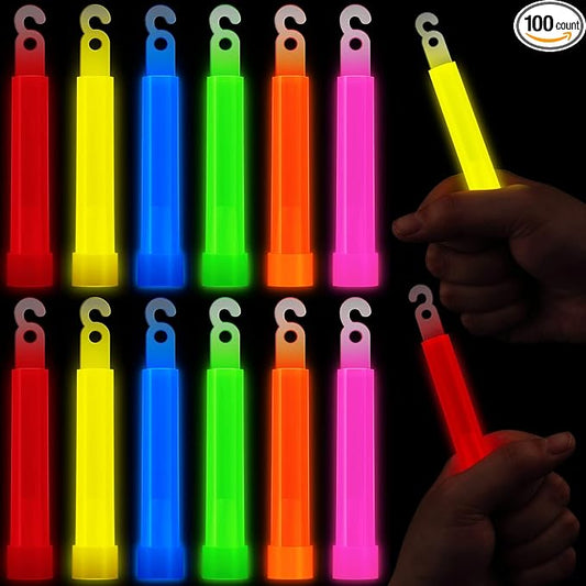 100 Pcs Ultra Bright Glow Sticks in Bulk 4 Inch Camping Glow Sticks Glow in The Dark Light Sticks for Wedding Parties and Activities Emergency Light with 12 Hours Duration