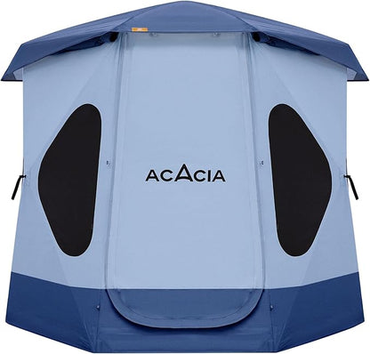 ACACIA Camping Tent, Pop Up Camping Tent with 8 Windows and Footprint, Waterproof Windproof Easy Setup Hub Tent for Family Camping, Hiking and Glamping