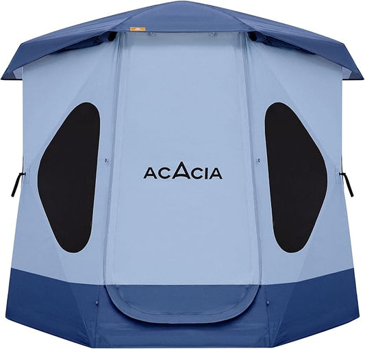 ACACIA Camping Tent, Pop Up Camping Tent with 8 Windows and Footprint, Waterproof Windproof Easy Setup Hub Tent for Family Camping, Hiking and Glamping
