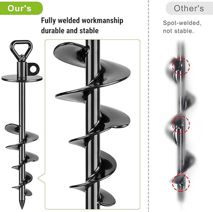 SELEWARE Dog Tie Out Stake Outdoor Anti-rust Ground Anchor for Large Dogs up to 220 lbs, Free Swivel Dog Stake Dog Camping Gear Twist Rod Included