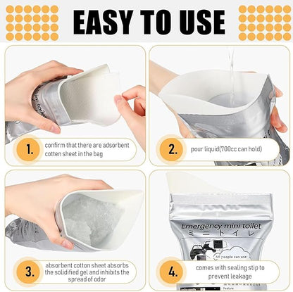 LePvo 6 Pack Disposable Urine Bags, 700ML Travel Pee Bags Unisex Urinal Bag Vomit Bag for Travel Traffic Jam Emergency Portable Car Vomit Bag Disposable Urine Bag for Men Women Kids