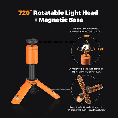 Camping Light Telescopic, Collapsible Magnetic Camping Lantern with 12000mAh Battery, Telescoping IPX6/IPX7 Waterproof Flashlights, Camping Lamp for Emergency, Camping