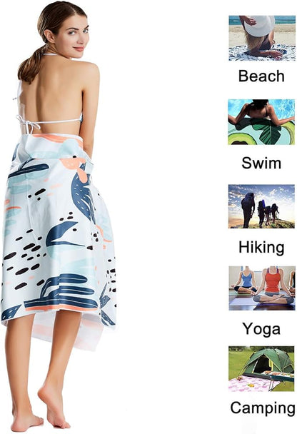 CHARS Microfiber Quick Drying Beach Towel Super Absorbent & Sand Free Towel for Kids Teens Adults Travel Gym Camping Pool Yoga Outdoor and Picnic(63"×31"/63"×39")