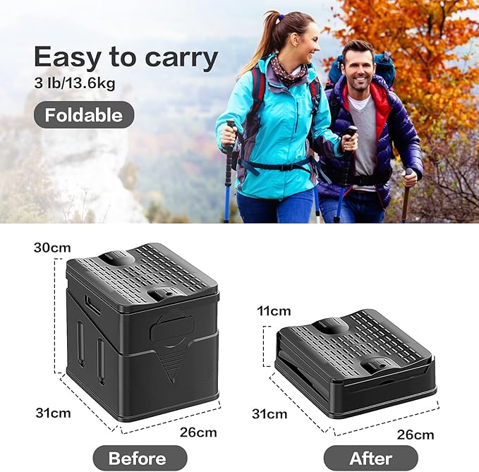 Portable Toilet,Camping Toilet Have Small Foldable Size. It is Compact Portable Toilet for Adults and Children. Suitable for Cars, Hiking, Beaches and Camping, Black
