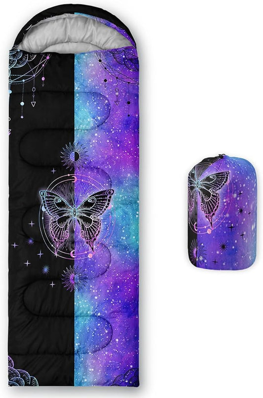 Kids Sleeping Bag for Boys Girls,Western Cowboy Print-Lightweight Warm Portable Outdoor Indoor-Waterproof Cold Weather Resistant Sleeping Bag for Camping Hiking