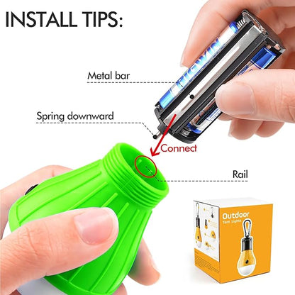 Tent Lamp 4 Packs Portable LED Tent Lights Clip Hook Hurricane Emergency Lights LED Camping Lights Bulb Camping Lanterns Camping Equipment for Camping Hiking Backpacking Outage