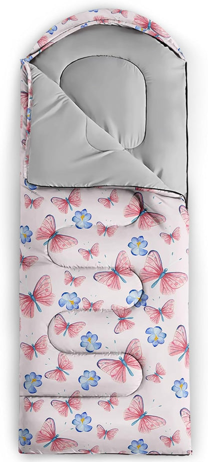 QOOMO Camping Sleeping Bags,3 Season Warm & Cool Weather,Lightweight,Waterproof Sleeping Bags for Adults & Kids,Traveling,and Outdoors,Camping Gear Equipment