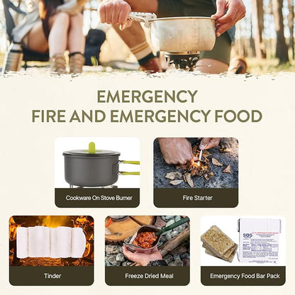 72-Hour Survival Kit | 45L Bug Out Bag | Survival Gear with First Aid, Water Filter, Food, Tools | Camping, Hiking, Outdoor Preparedness Equipment