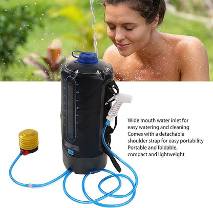 Topyond Camping Shower Bag, 12L Capacity Portable Shower Bag with Pump and Water Tube for Outdoor Backpacking,Outdoor Water Storage Bags Camping Accessories for Camping, Beach, Hiking, Climbing