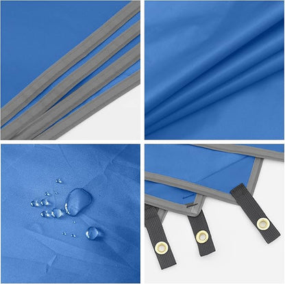 Wind Tour Portable Multifunctional Outdoor Camping Tarp Groundsheet Footprint Lightweight Floor and Ground Tarps for Camping Hiking with Carry Bag (Blue-86.6" x 86.6")