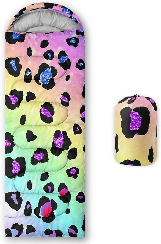 Kids Sleeping Bag for Boys Girls,Western Cowboy Print-Lightweight Warm Portable Outdoor Indoor-Waterproof Cold Weather Resistant Sleeping Bag for Camping Hiking