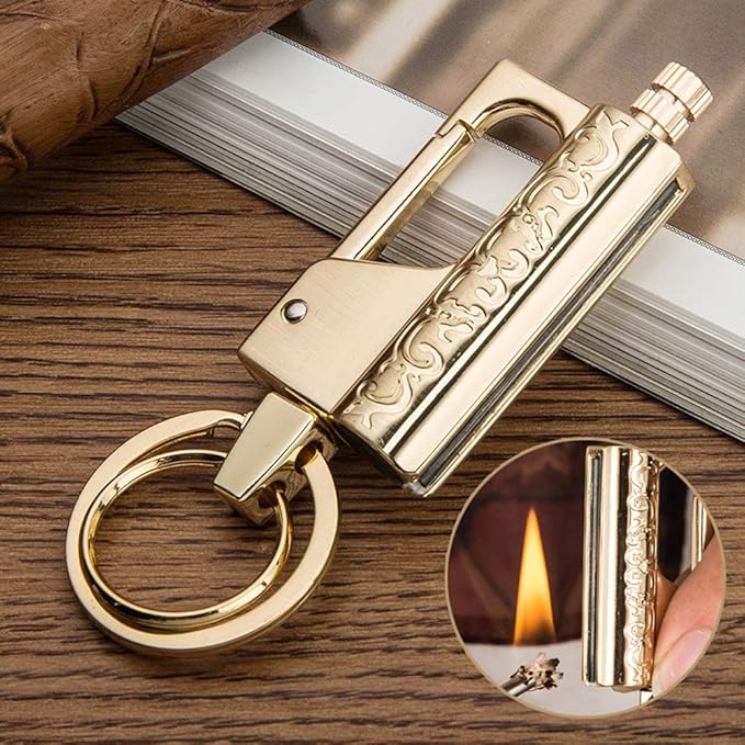 BOLLAER Outdoor Survival Fire Starter, Metal Matchstick Keychain Lighter, Emergency Hiking Survival Camping Fire Starter Flint Metal Match, Outdoor Survival Enthusiast Best Gift