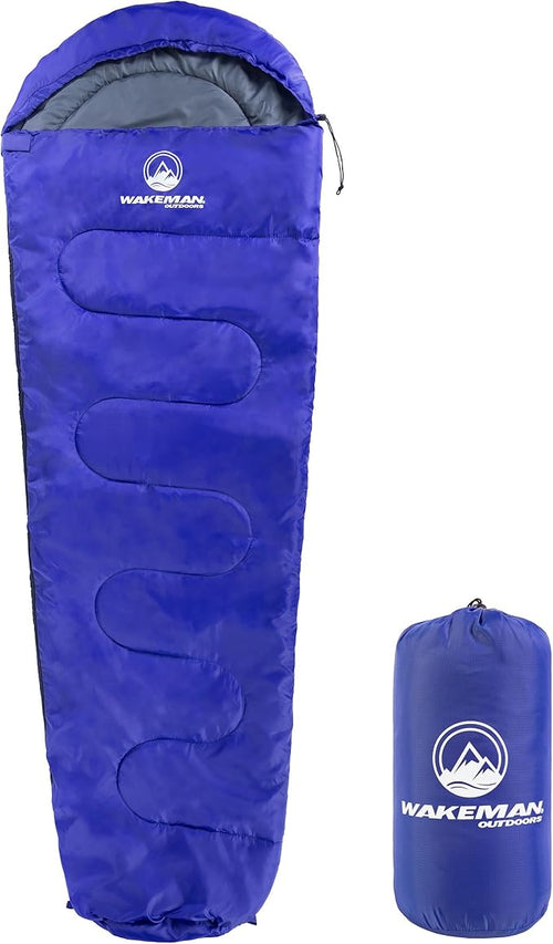 Mummy Sleeping Bag - Adult Cold Weather Sleeping Bag Rated to 25°F - Waterproof with Drawstring Hood - Camping Equipment by Wakeman Outdoors