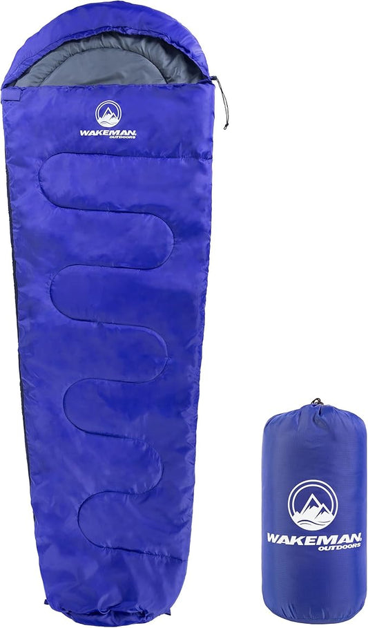 Mummy Sleeping Bag - Adult Cold Weather Sleeping Bag Rated to 25°F - Waterproof with Drawstring Hood - Camping Equipment by Wakeman Outdoors