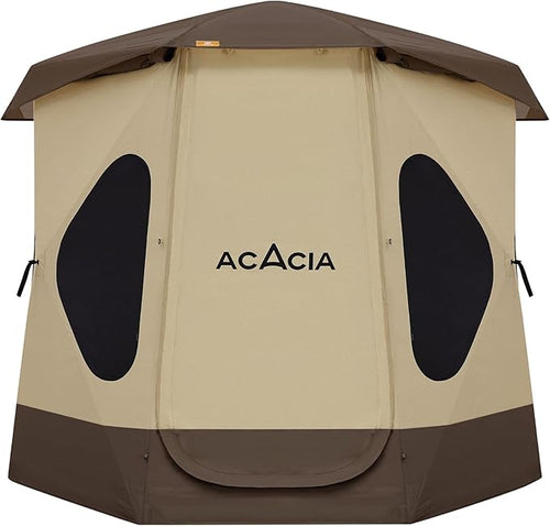 ACACIA Camping Tent, Pop Up Camping Tent with 8 Windows and Footprint, Waterproof Windproof Easy Setup Hub Tent for Family Camping, Hiking and Glamping
