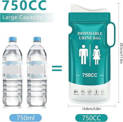 Emergency Portable Urine Bag, 12/24 PCS Travel Urinal Bag for Women/Men, 800ML Disposable Urine Bag Suitable Pee Bags for Travel for Camping, Traffic Jams, Pregnant Women, Children, Patients