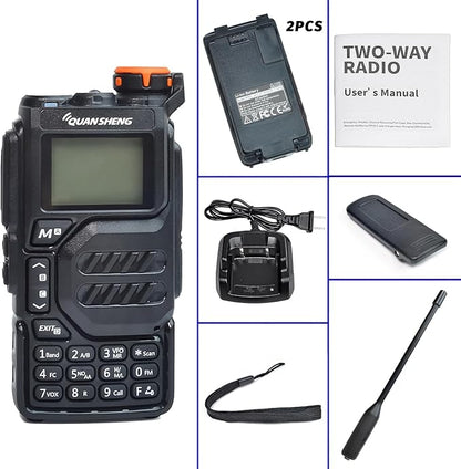 TWAYRDIO Quansheng UV-K5 5W VHF UHF Dual Band Two Way Radio, AM/FM Airband Receiving Walkie Talkie, NOAA Emergency Weather Receiver, with 1 Extra Battery