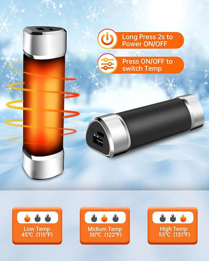 Rechargeable Hand Warmer 10000mAh Pocket-Heater - 2 Pack Reusable Portable Electric Hand Warmers for Golf Outdoor Camping Hunting Hiking Equipment
