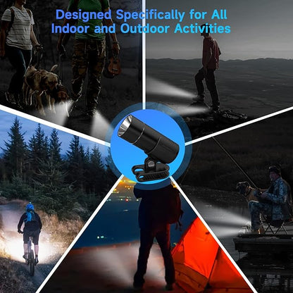 sinstar Headlights for Croc Charms, Croc Shoes Accessories Flashlight Attachment, Waterproof, USB Clip on Rechargeable and Adjustable Lights for Jogging Camping Gifts, Suitable for Adults Kid 2Pcs
