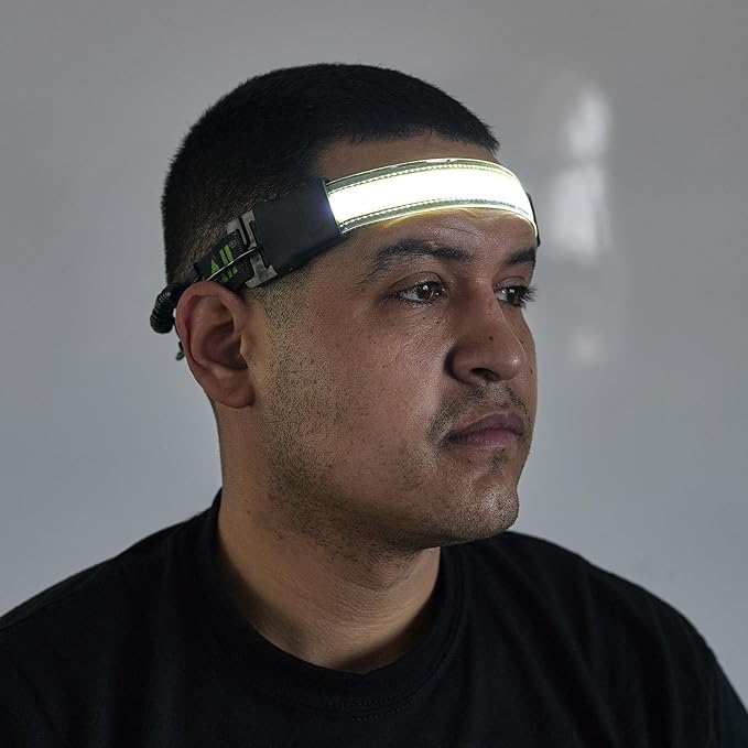 LitezAll Tactical LED Headlamp with Adjustable Headband, Flat Battery Powered Headlamp for Hiking, Camping, Emergency Use – Hands-Free Outdoor Light for Camping Lights & Lanterns Setups
