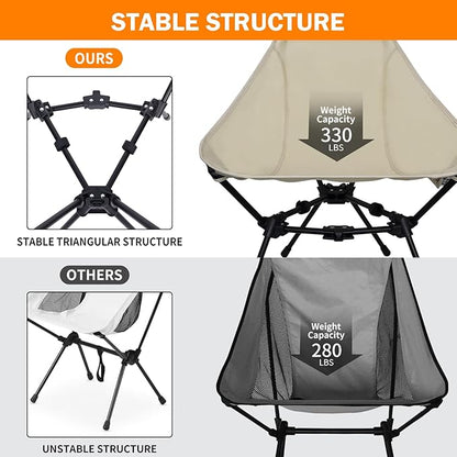 ayamaya Camping Chairs - Ultralight Folding High Back Camping Chair with Upgrade All Aluminum Widen Frame Structure