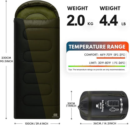 0 Degree XXL Sleeping Bags for Adults Cold Weather,Camping Sleeping Bag with Compression Sack for Winter Hiking, Hunting,Traveling