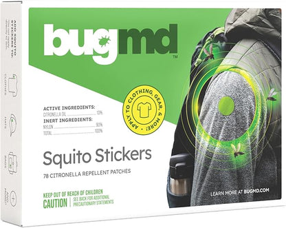BugMD Squito Stickers Mosquito Repellent Patch Stickers for Adults (390 Stickers), Safe & Effective Insect Repellent Patches for Toddlers, Kids, Camping, Beach & Outdoor Essentials