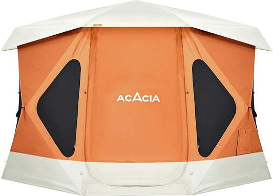 ACACIA Camping Tent, Pop Up Camping Tent with 8 Windows and Footprint, Waterproof Windproof Easy Setup Hub Tent for Family Camping, Hiking and Glamping
