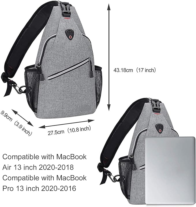 MOSISO Rope Sling Backpack (Up to 13 inch), Multipurpose Crossbody Chest One Shoulder Outdoor Travel Hiking Daypack