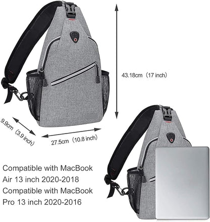 MOSISO Rope Sling Backpack (Up to 13 inch), Multipurpose Crossbody Chest One Shoulder Outdoor Travel Hiking Daypack