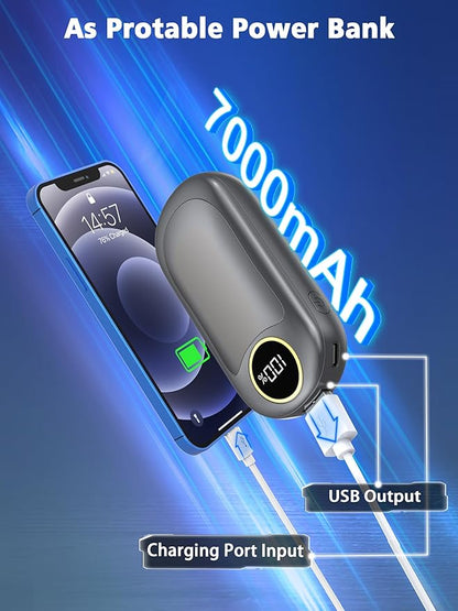 Hand Warmers Rechargeable, 14000mAh Electric Hand Warmer Max 18Hrs Warmth, Dual-Sided Hand Warmers Reusable Heat Up to 131℉, Portable Gloves Handwarmers for Raynauds, Hunting, Golf, Football, Camping