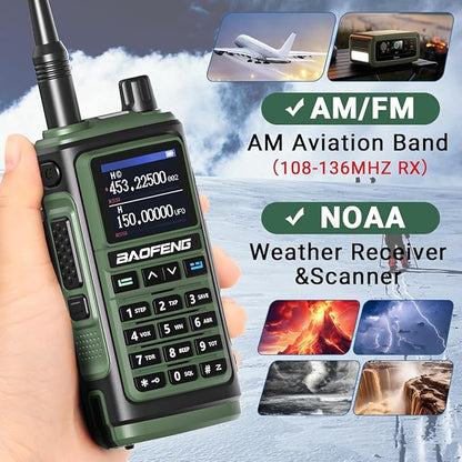 BAOFENG Ham Radios Long Range Handheld (Upgraded of UV-5R) UV-17M Walkie Talkies with Extra 2500mAh Battery,NOAA Weather Receiver,Frequency Copy, Type-C Charger,999CH Two Way Radio for Camping Hunting