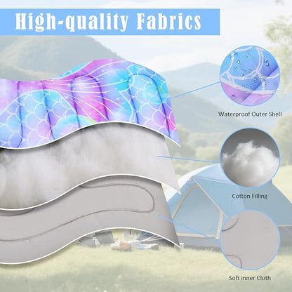 Camping Sleeping Bag for Kids Girls Boys,3 Season Warm Sleeping Bag Waterproof Portable for Outdoors Traveling,Camping
