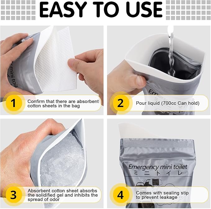 Emergency Portable Urine Bag, 6/10/20 Pack Travel Urinal Bag, Unisex Urinal Bag, Disposable Urine Bag Suitable for Camping, Travel, Traffic Jams, Pregnant Women, Children, Patients
