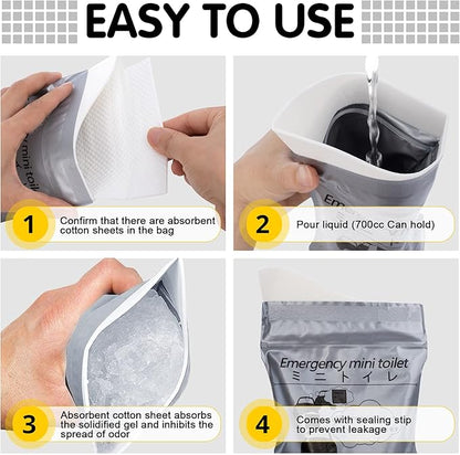 Emergency Portable Urine Bag, 6/10/20 Pack Travel Urinal Bag, Unisex Urinal Bag, Disposable Urine Bag Suitable for Camping, Travel, Traffic Jams, Pregnant Women, Children, Patients