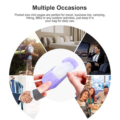 10 Boxes (200 Sheets) Portable Travel Soap Paper Sheets, Mini Disposable Soap Sheets Hand Washing Bath Scented Paper Soap and Slide Foaming Paper Soap Bathing Soap Flakes for Outdoor (10 Boxes)