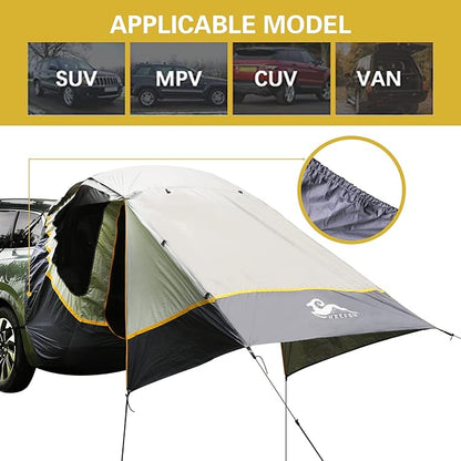 SUV Tent Car Awning, UPF 50++ with Portable Waterproof Storage Bag, Tear-Resistant, Large Space, Good Vision, Smooth Ventilation, Suitable for Outdoor Beach Camping Auto Canopy Shade…