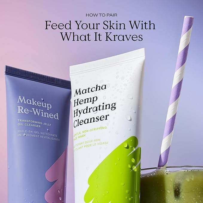 KraveBeauty Makeup Re-Wined Duo, Transforming Jelly Oil Cleanser Duo, Removes Makeup & Impurities, Suitable For All Skin Types, Vegan & Cruelty Free, 3.38 fl oz x2