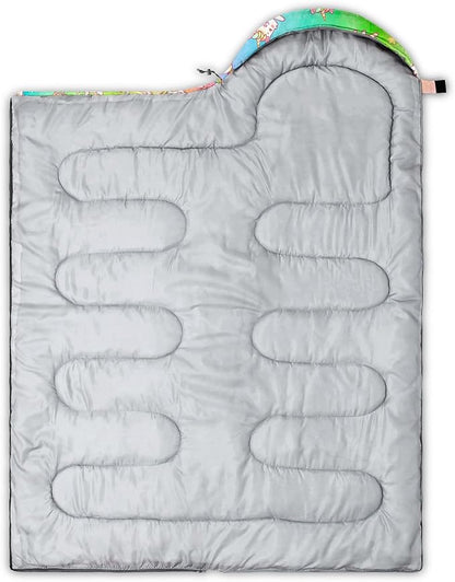 Kids Sleeping Bag for Boys Girls,Rocket Moon Print-Lightweight Warm Portable Outdoor Indoor-Waterproof Cold Weather Resistant Sleeping Bag for Camping Hiking
