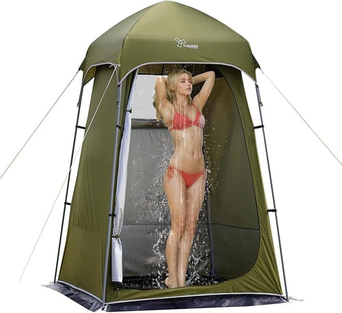 Vidalido Outdoor Camping Shower Tent Easy Setup Privacy Tent Changing Room Portable Camp Shower Tents for Camping with Floor, Waterproof Privacy Shelters Camping Toilet Tent