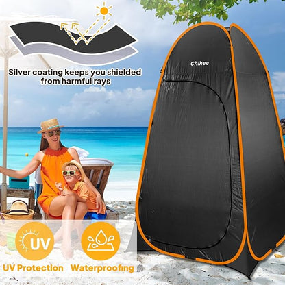 Chihee Outdoor Privacy Shelter Pop Up Camping Bathroom Tent Pod Portable Changing 1 Room Instant Camp Toilet Stall Shower Tents Dressing Room Foldable with Cover Floor Carry Bag Hiking Fishing