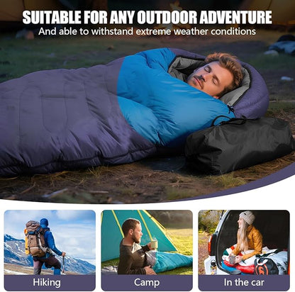 OBTANIM Sleeping Bags Portable Waterproof Camping Sleeping Bag for Adults Kids 4 Seasons Cold Weather or Warm Backpacking Hiking Mountaineering Indoor Outdoor Use