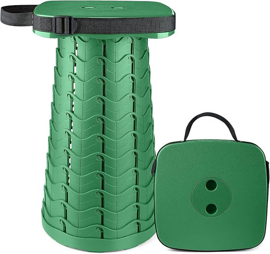Deer's Life Square Portable Folding Stool, Upgrade Full Color Collapsible Stools for Adults Heavy Duty 485lbs Yet Small Lightweight Telescoping Retractable Camping Stool