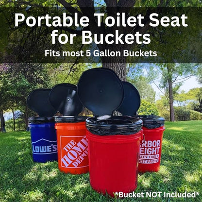 [12 Pack] Emergency Zone Honey Bucket Style Toilet Seat for 5 Gallon Bucket | Portable Toilet for Camping, Hiking, Boating, or Emergencies for When Nature Calls