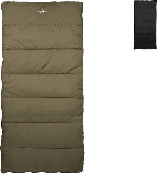 Teton Evergreen Sleeping Bag – Spacious Fit and Cozy Warmth for Adults – Options for Camping in Any Weather