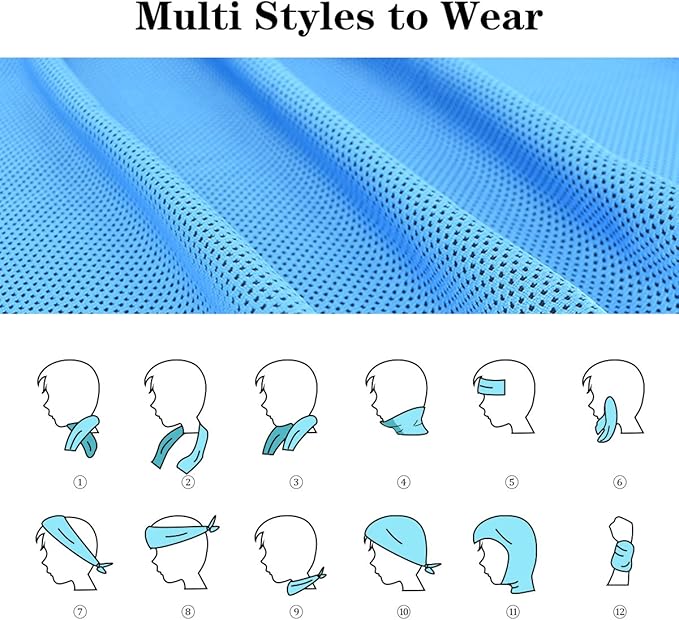 Cooling Towel,Vofler [6 Pack] Cool Towels Microfiber Chilly Ice Cold Head Band Bandana Neck Wrap (40"x 12") for Athlete Men Women Youth Kids Dogs Yoga Outdoor Golf Running Hiking Sports Camping Travel
