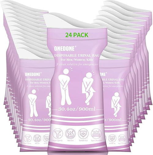 ONEDONE Disposable Urine Bags 6/8/12/24 30.4 OZ Pee Bags for Travel for Men Women Kids Emergency Urine Bags Portable Unisex Urinal Bags Vomit Bags for Traffic Jams Camping Hiking