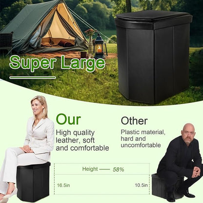 Portable Toilet for Adults, 16.5" XL Portable Toilet for Camping, Camping Toilet with Lid,Camp Toilet with Handbag,Portable Potty For Indoor, Outdoor, And Emergency Use