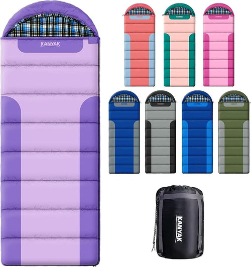 Cotton Flannel Liner Sleeping Bag for Adults Teens Kids, Cold Weather &Warm, 3 Seasons, Lightweight Compact Camping Essentials Equipment, Hiking, Outdoor, Travel